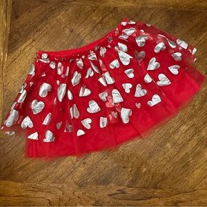 Red and Silver Heart Tutu size 12 months